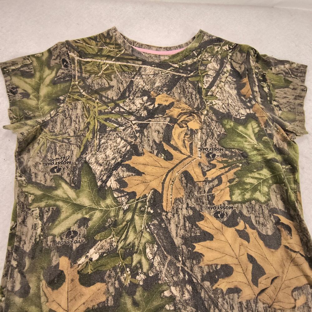 Mossy Oak Crew Neck Short Sleeve T Shirt Womens Size Extra Large XL Camo Pink
